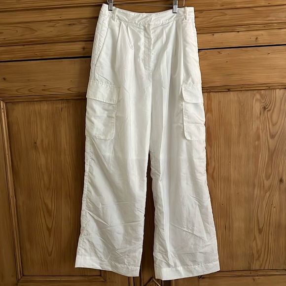 Tibi Stella Crispy Nylon Pleated Cargo Pants - Picture 1 of 4